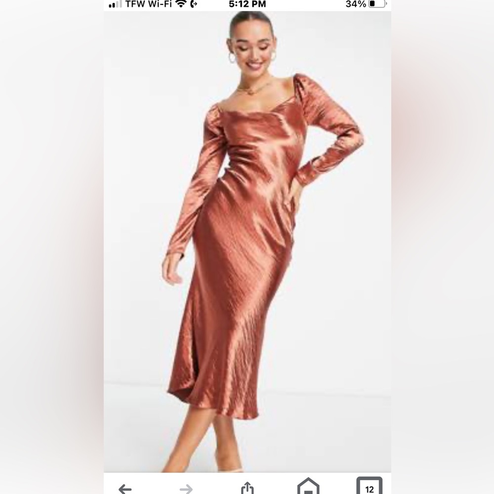 - Lulus copper satin dress
